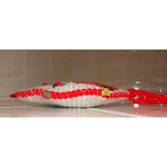 Handmade Plastic Canvas Cardinal 3D Christmas Ornament holly cross stitch holly - Picture 8 of 9